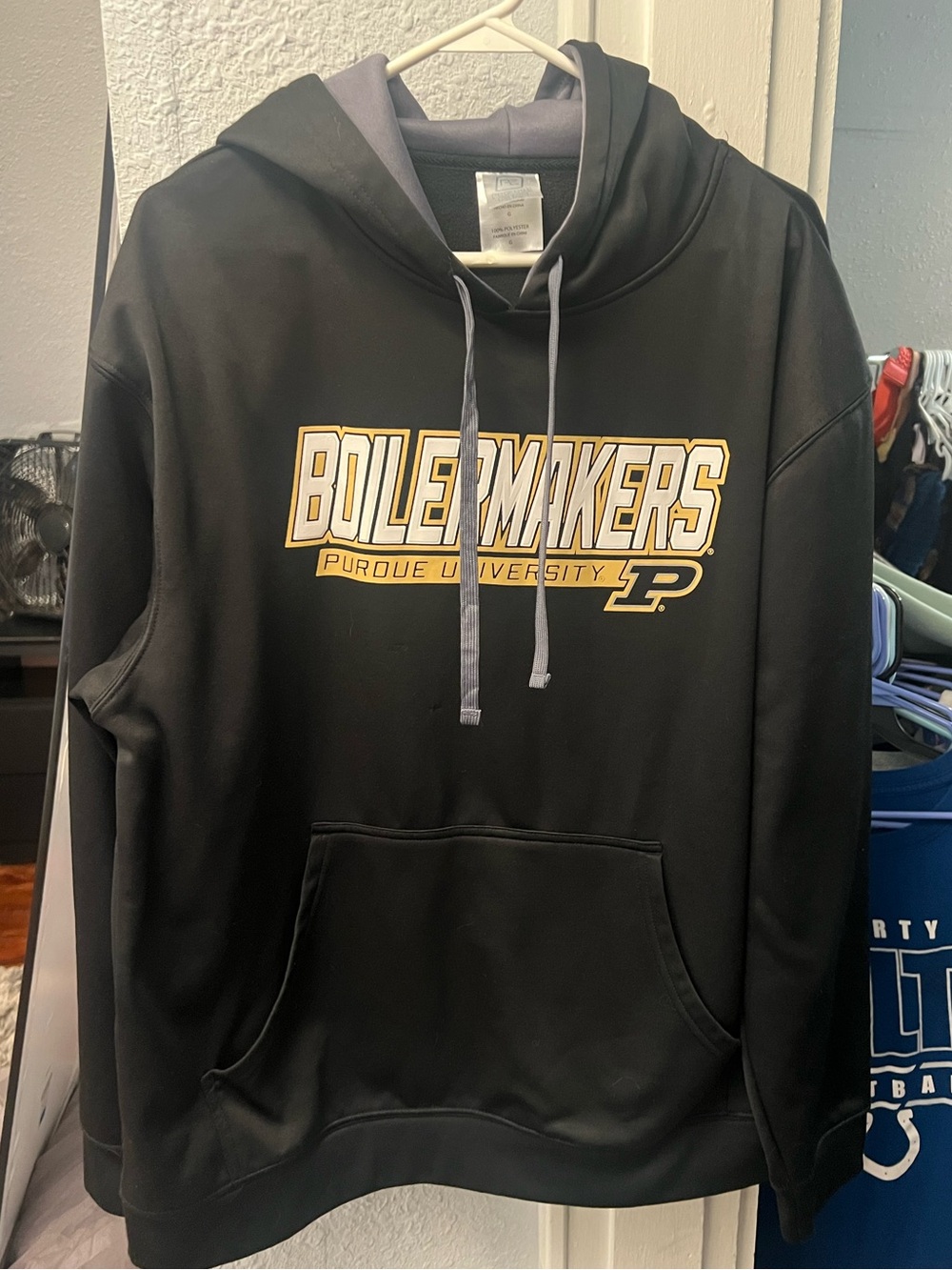 Purdue Boilermakers Pro Edge Men’s Large Black Performance Hoodie